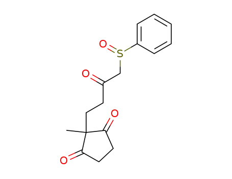 2-(4-Benzenesulfinyl-3-oxo-butyl)-2-methyl-cyclopentane-1,3-dione