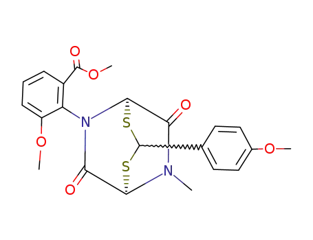 3-methoxy-2-[3ξ-(4-methoxy-phenyl)-8-methyl-7,9-dioxo-2,4-dithia-6,8-diaza-bicyclo[3.2.2]non-6-yl]-benzoic acid methyl ester