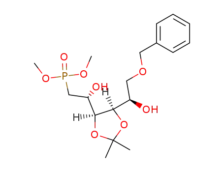 Molecular Structure of 290822-90-1 (6-O-benzyl-1-deoxy-1-dimethylphosphono-3,4-O-isopropylidene-D-altrose)