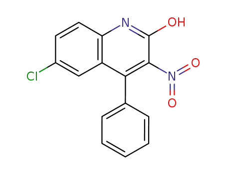 Molecular Structure of 284663-83-8 (2(1H)-Quinolinone, 6-chloro-3-nitro-4-phenyl-)