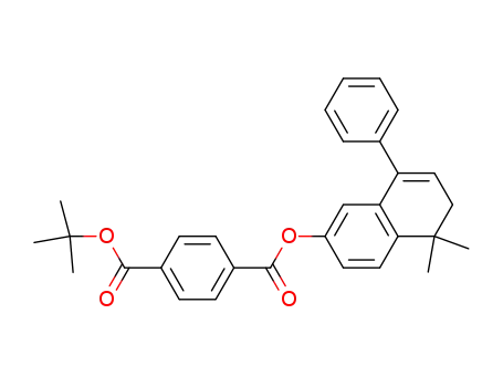 Molecular Structure of 166977-31-7 (1,4-Benzenedicarboxylic acid,
5,6-dihydro-5,5-dimethyl-8-phenyl-2-naphthalenyl 1,1-dimethylethyl
ester)