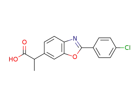 Molecular Structure of 51234-62-9 (2-(4-Chlorophenyl)-α-methyl-6-benzoxazoleacetic acid)