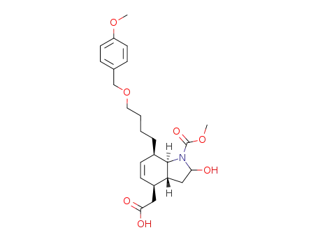 (3aR,4S,7R,7aR)-4-Carboxymethyl-2-hydroxy-7-[4-(4-methoxy-benzyloxy)-butyl]-2,3,3a,4,7,7a-hexahydro-indole-1-carboxylic acid methyl ester
