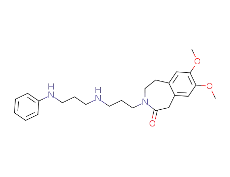 Molecular Structure of 102226-97-1 (N-[3-(7,8-Dimethoxy-1,3,4,5-tetrahydro-2H-3-benzazepin-2-on-3-yl)-propyl]-3-(phenylamino)-propylamine)