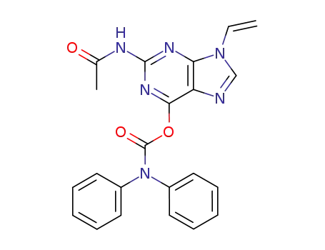 Molecular Structure of 343794-19-4 (CarbaMic acid, diphenyl-,2-(acetylaMino)-9-ethenyl-9H-purin-6-yl ester(9CI))