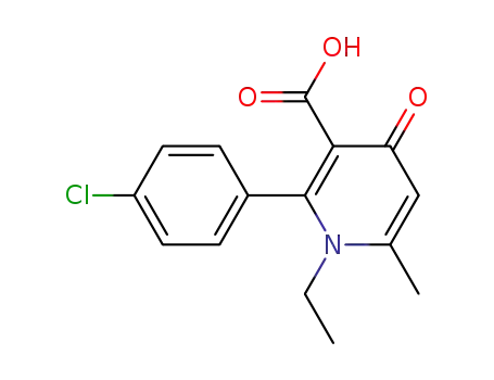 Molecular Structure of 81051-65-2 (2-(4-chlorophenyl)-1-ethyl-6-methyl-4-oxo-1,4-dihydropyridine-3-carboxylic acid)