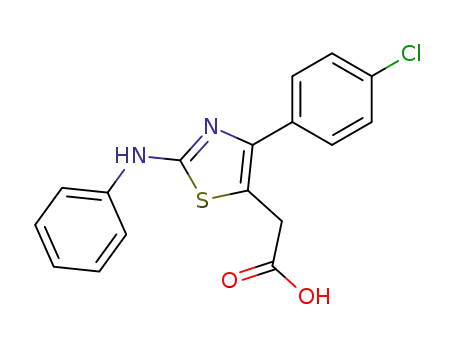 Molecular Structure of 49779-95-5 ([4-(4-chlorophenyl)-2-(phenylamino)-1,3-thiazol-5-yl]acetic acid)
