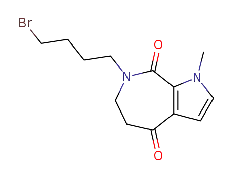 Molecular Structure of 150159-17-4 (7-(4-bromobutyl)-1-methyl-1,4,5,6,7,8-hexahydropyrrolo[2,3-c]azepine-4,8-dione)