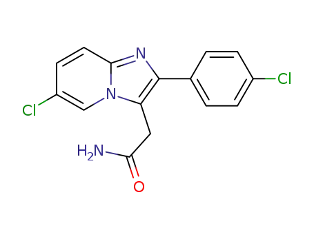 Molecular Structure of 82626-73-1 (6-Chloro-2-(4-chlorophenyl)imidazo[1,2-α]pyridine-3-acetamide)