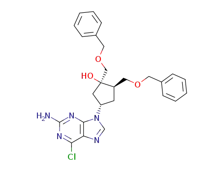 (1R,2R,4S)-4-(2-Amino-6-chloro-purin-9-yl)-1,2-bis-benzyloxymethyl-cyclopentanol