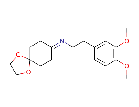 Molecular Structure of 129881-26-1 ([2-(3,4-Dimethoxy-phenyl)-ethyl]-(1,4-dioxa-spiro[4.5]dec-8-ylidene)-amine)