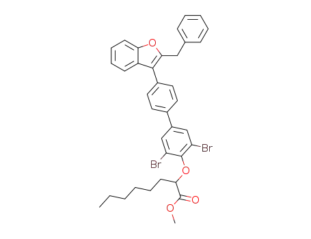 2-[4'-(2-benzyl-benzofuran-3-yl)-3,5-dibromo-biphenyl-4-yloxy]-octanoic acid methyl ester