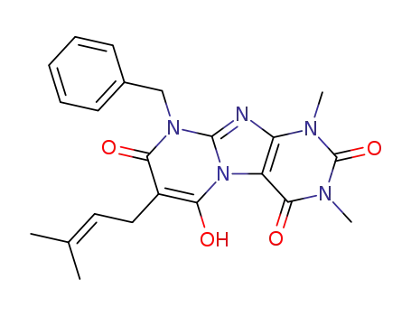 9-Benzyl-1,3-dimethyl-6-hydroxy-7-(3-methyl-2-butenyl)-pyrimido-[2,1-f]purine-2,4,8(1H,3H,9H)-trione