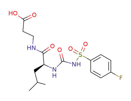 Molecular Structure of 400859-71-4 (b-Alanine, N-[[[(4-fluorophenyl)sulfonyl]amino]carbonyl]-L-leucyl-)