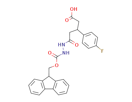Molecular Structure of 348110-32-7 (5-[N'-(9H-fluoren-9-ylmethoxycarbonyl)-hydrazino]-5-oxo-3-(4-fluoro)-phenylpentanoic acid)