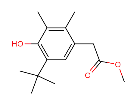 Molecular Structure of 56823-74-6 (methyl 5-t-butyl-2,3-dimethyl-4-hydroxyphenylacetate)