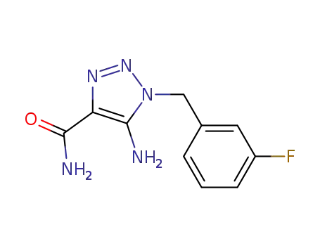 Molecular Structure of 119222-38-7 (1H-1,2,3-Triazole-4-carboxamide, 5-amino-1-[(3-fluorophenyl)methyl]-)