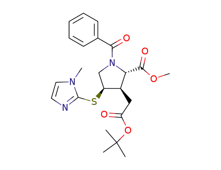 (2S,3S,4S)-1-benzoyl-3-tert-butoxycarbonylmethyl-4-(1-methyl-1H-imidazol-2-sulfanyl)pyrolidine-2-carboxylic acid methyl ester