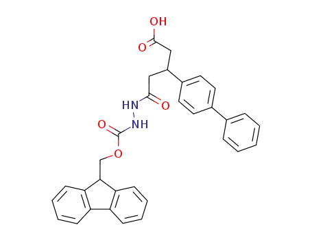 Molecular Structure of 348110-37-2 (5-[N'-(9H-fluoren-9-ylmethoxycarbonyl)-hydrazino]-5-oxo-3-(4-biphenyl)-pentanoic acid)