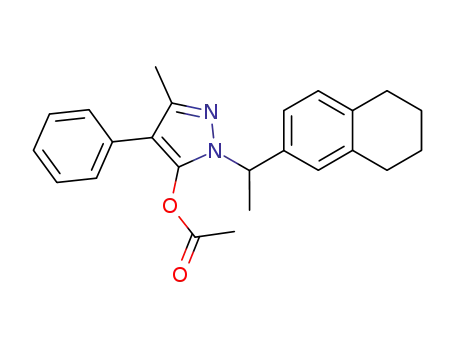 Molecular Structure of 62270-36-4 (1H-Pyrazol-5-ol,
3-methyl-4-phenyl-1-[1-(5,6,7,8-tetrahydro-2-naphthalenyl)ethyl]-,
acetate (ester))