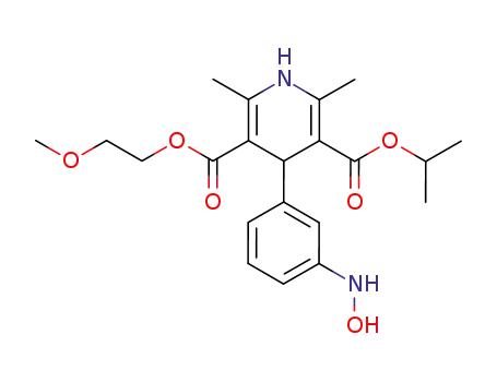 Molecular Structure of 116799-92-9 (2-Methoxyethyl 1-Methylethyl 1,4-Dihydro-2,6-dimethyl-4-(3-hydroxylaminophenyl)-3,5-pyridinedicarboxylate)