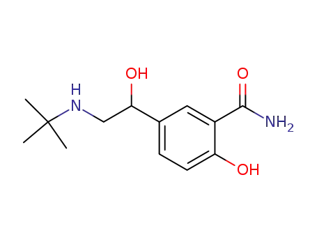 Molecular Structure of 22560-59-4 (5-[2-(tert-butylamino)-1-hydroxyethyl]-2-hydroxybenzamide)