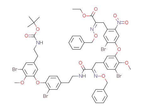 2-[(E)-Benzyloxyimino]-3-(4-{5-[2-[(E)-benzyloxyimino]-2-(2-{3-bromo-4-[3-bromo-5-(2-tert-butoxycarbonylamino-ethyl)-2-methoxy-phenoxy]-phenyl}-ethylcarbamoyl)-ethyl]-3-bromo-2-methoxy-phenoxy}-5-bromo-2-nitro-phenyl)-propionic acid ethyl ester