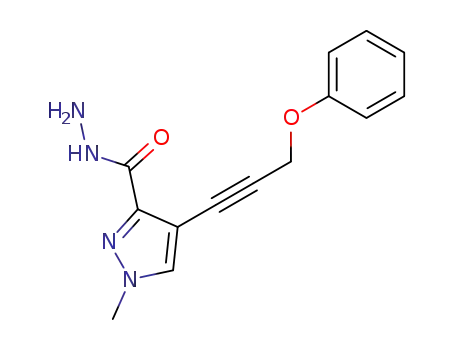 Molecular Structure of 521944-83-2 (1-methyl-4-(3-phenoxy-prop-1-ynyl)-1<i>H</i>-pyrazole-3-carboxylic acid hydrazide)