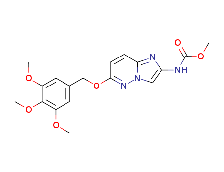 Molecular Structure of 121562-79-6 (Carbamic acid,[6-[(3,4,5-trimethoxyphenyl)methoxy]imidazo[1,2-b]pyridazin-2-yl]-, methylester (9CI))