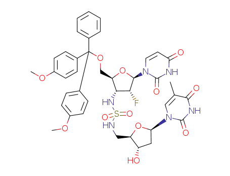 5'-O-(4,4'-dimethoxytrityl)-2'-fluoro-2',3'-dideoxyuridin-3'-ylsulfamido-[3'(N)->5'(N)]-5'-deoxythymidine