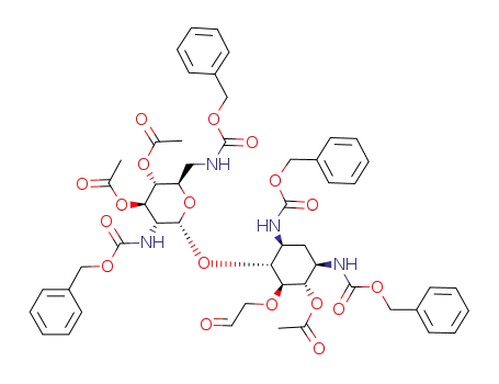 Acetic acid (1S,2S,3R,4S,6R)-4,6-bis-benzyloxycarbonylamino-3-[(2R,3R,4R,5R,6R)-4,5-diacetoxy-3-benzyloxycarbonylamino-6-(benzyloxycarbonylamino-methyl)-tetrahydro-pyran-2-yloxy]-2-(2-oxo-ethoxy)-cyclohexyl ester