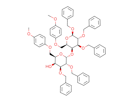 Molecular Structure of 344550-99-8 (Benzyl O-[2,3-di-O-benzyl-6-O-(4-methoxyphenyl)-α-D-galactopyranosyl]-(1->4)-2,3-di-O-benzyl-6-O-(4-methoxyphenyl)-β-D-galactopyranoside)