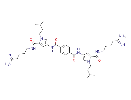 Molecular Structure of 386250-84-6 (1,4-Benzenedicarboxamide,
N,N'-bis[5-[[(5-amino-5-iminopentyl)amino]carbonyl]-1-(3-methylbutyl)-1
H-pyrrol-3-yl]-2,5-dimethyl-)