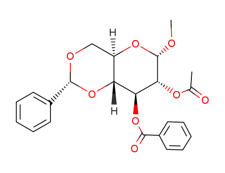 methyl-[<i>O</i><sup>2</sup>-acetyl-<i>O</i><sup>3</sup>-benzoyl-<i>O</i><sup>4</sup>,<i>O</i><sup>6</sup>-((<i>R</i>)-benzylidene)-α-D-glucopyranoside]