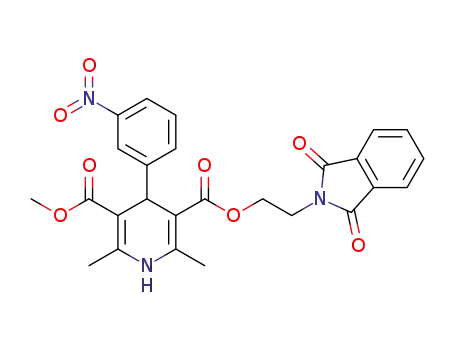 Molecular Structure of 105601-43-2 (3,5-Pyridinedicarboxylic acid,
1,4-dihydro-2,6-dimethyl-4-(3-nitrophenyl)-,
2-(1,3-dihydro-1,3-dioxo-2H-isoindol-2-yl)ethyl methyl ester)