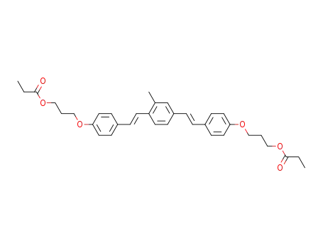 Molecular Structure of 255380-81-5 (2-methyl-1,4-bis[2-(4-propionyloxypropyloxyphenyl)ethenyl]benzene)
