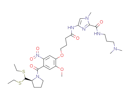 1H-Imidazole-2-carboxamide,
4-[[4-[4-[[(2S)-2-[bis(ethylthio)methyl]-1-pyrrolidinyl]carbonyl]-2-methoxy-
5-nitrophenoxy]-1-oxobutyl]amino]-N-[3-(dimethylamino)propyl]-1-methyl
-