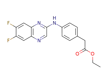 [4-(6,7-difluoro-quinoxalin-2-ylamino)-phenyl]-acetic acid ethyl ester