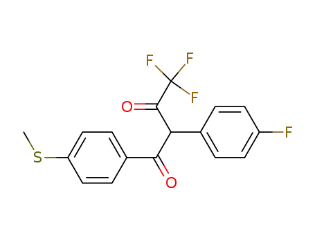 Molecular Structure of 165252-27-7 (1,3-Butanedione,
4,4,4-trifluoro-2-(4-fluorophenyl)-1-[4-(methylthio)phenyl]-)