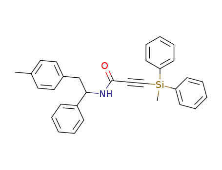 Molecular Structure of 78934-99-3 (2-Propynamide,
3-(methyldiphenylsilyl)-N-[2-(4-methylphenyl)-1-phenylethyl]-)