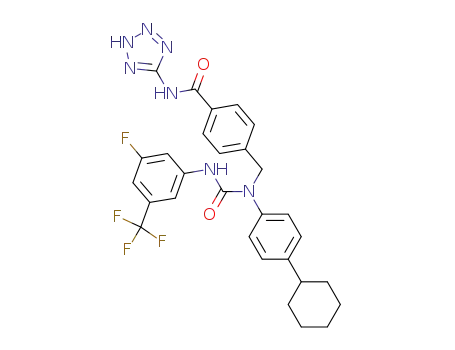 4-[1-(4-cyclohexylphenyl)-3-(3-fluoro-5-trifluoromethylphenyl)ureidomethyl]-N-(2H-tetrazol-5-yl)benzamide