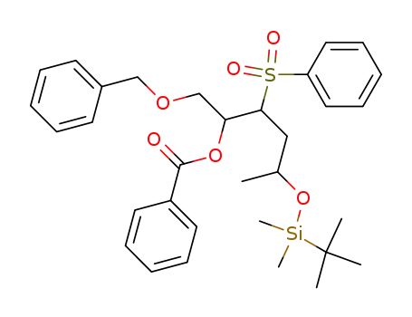 1-benzyloxy-5-(tert-butyldimethylsilyloxy)-3-phenylsulfonyl-2-hexanol 2-benzoate