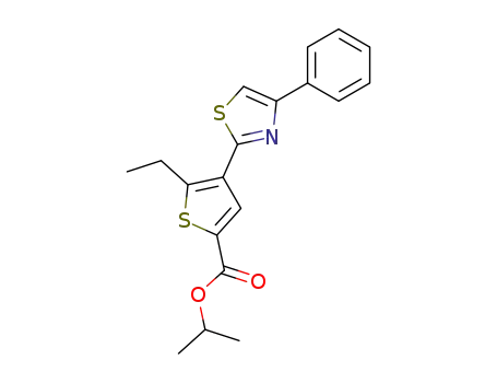 Molecular Structure of 237385-30-7 (isopropyl 5-ethyl-4-(4-phenyl(1,3-thiazol-2-yl))thiophene-2-carboxylate)