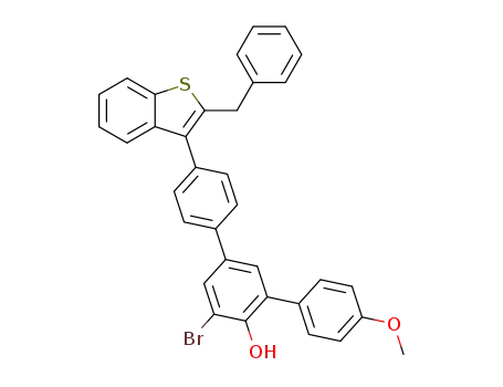 4-(2-benzyl-benzo[b]-thiophen-3-yl)-5'-bromo-4-methoxy[1,1';3',1-terphenyl]-4'-ol