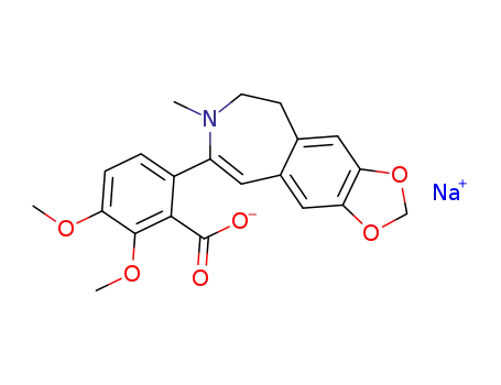2,3-dimethoxy-6-(7-methyl-8,9-dihydro-7<i>H</i>-[1,3]dioxolo[4',5':4,5]benzo[1,2-<i>d</i>]azepin-6-yl)-benzoic acid; sodium salt
