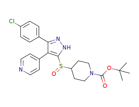 1-Piperidinecarboxylic acid,
4-[[5-(4-chlorophenyl)-4-(4-pyridinyl)-1H-pyrazol-3-yl]sulfinyl]-,
1,1-dimethylethyl ester