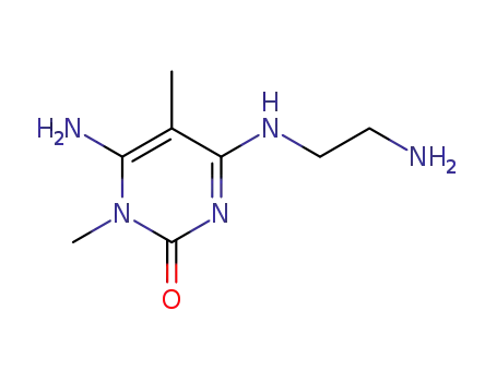 Molecular Structure of 105579-33-7 (2(1H)-Pyrimidinone, 6-amino-4-[(2-aminoethyl)amino]-1,5-dimethyl-)