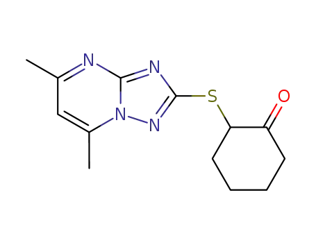 2-(5,7-dimethyl-1,2,4-triazolo[1,5-a]pyrimidin-2-ylthio)cyclohexanone