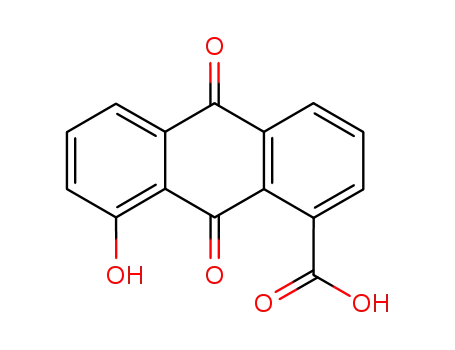 Molecular Structure of 38366-35-7 (8-hydroxy-9,10-dioxo-9,10-dihydroanthracene-1-carboxylic acid)