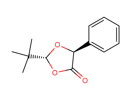 Molecular Structure of 107241-80-5 (1,3-Dioxolan-4-one, 2-(1,1-dimethylethyl)-5-phenyl-, (2R,5R)-rel-)